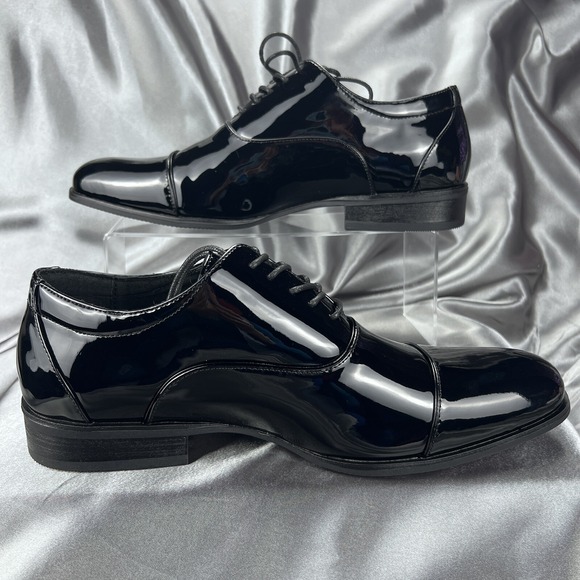 Stacy Adams Mens 9 Wide Gala Tuxedo Shoes Black Patent Leather 24998-004 Wedding - Picture 9 of 16